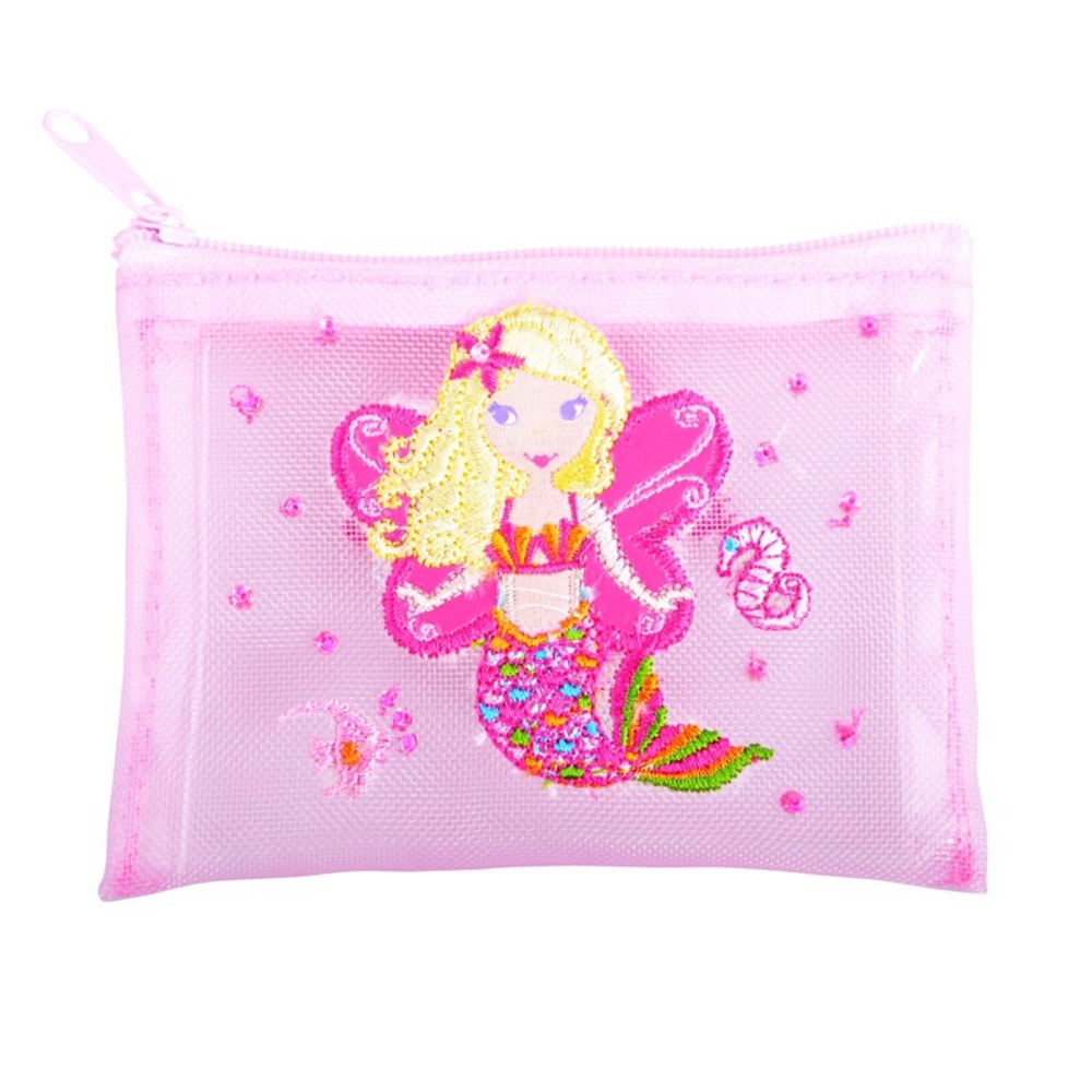 Mesh fairy mermaid change purse pink 4” x 3”